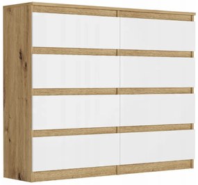 Comoda cu 8 sertare R-120-S8 - diferite variante de culoare artisan mix biela