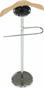 Stander haine SUNIL, stejar/crom, lemn/otel, 46x28x110 cm