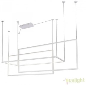 Lustra LED XXL suspendata design modern GEOMETRIC alba P0272 MX