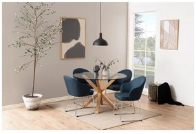 Masă dining cu blat din sticlă Actona Heaven, ⌀ 119 cm