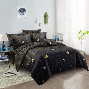 Lenjerie de pat din microfibra Culoare negru, VISATA Dimensiune lenjerie de pat: 70 x 90 cm | 140 x 220 cm