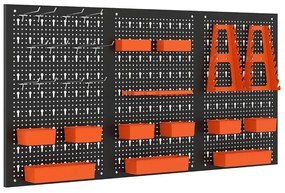 Organizator metalic pentru scule cu 9 compartimente și cârlige