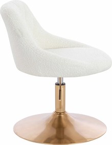 HR1054N Scaun Crem Boucle cu Bază Aurie