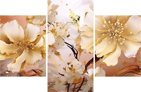 Tablou - Flori de aur (90x60 cm)
