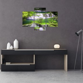 Tablou - Cascada Huay Mae Khamin, Kanchanaburi, Thailanda (90x60 cm)