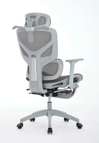 ORTHOFLEX Elite Mesh – Scaun Ergonomic, Suport Lombar Dinamic, Cotiere 3D, Tetieră Reglabilă, Suport Picioare, Full Mesh, Gri