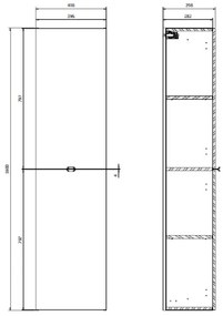 Cersanit S598-050-DSM - Dulap suspendat pentru baie MALIKA 160x40 cm, alb lucios