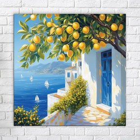 DUBLEZ | Tablou din lemn - Peisaj mediteranean
