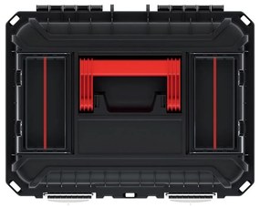 Cutie pentru scule cu încuietoare metalice 44,5 x 36 x 33,7 cm, depozit + compartimente, negru