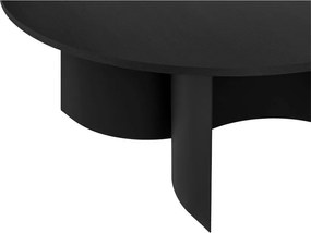 Măsuță de cafea neagră rotundă cu blat cu aspect de lemn de frasin ø 95 cm Gavo – noo.ma