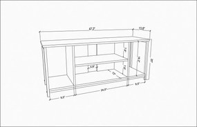 Comoda TV Rinaldo - Negru, Oak