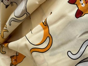 Lenjerie de pat din bumbac COLORED CATS BLEND crem Dimensiune lenjerie de pat: 70 x 90 cm | 140 x 200 cm
