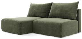 Colțar verde extensibil/cu spațiu de depozitare (cu colț pe partea stângă) Kalena – Makamii