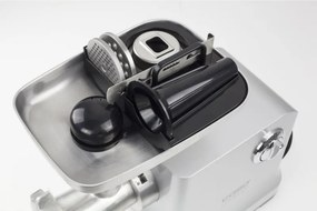 Masina de tocat electrica Caso FW 2000, 2000 W, 2 viteze, Reverse, Accesorii, Otel inoxidabil, Alb