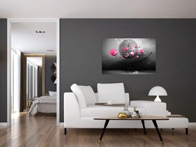 Tabloul cu bile abstracte roz (90x60 cm)