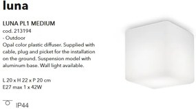 Plafoniera pentru exterior cu protectie IP44 LUNA PL1 MEDIUM 213194