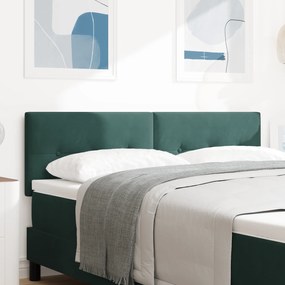vidaXL Cap de pat LED tapițat cu butoane verde închis 72 cm catifea