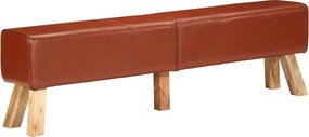 vidaXL Bancă de gimnastică, maro, 160 cm, piele naturală