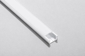 Set profil LED aplicat Glax Mini GTV, din aluminiu, alb, cu dispersor opac, 3 m Aluminiu, L:3000 mm; l:14.2 mm; H:6.6 mm, Alb/Opac, Glax Mini, 10 mm