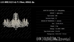 Lustra cristal Bohemia L11 009/12/1-A; F 1 floor
