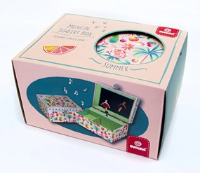 Cutiuta muzicala pentru bijuterii cu suport inele  Summer