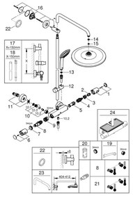 GROHE 26400001 - Sistem de duș VITALIO JOY SYSTEM 310 450 mm crom lucios