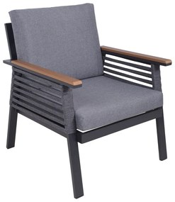 Set mobilier de grădină gri închis din aluminiu pentru 4 persoane Denia – Garden Pleasure