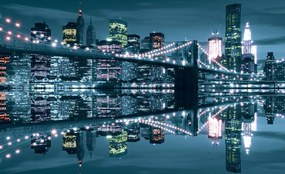 Fototapet - New York Bridge noaptea (152,5x104 cm), în 8 de alte dimensiuni noi