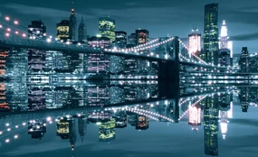 Fototapet - New York Bridge noaptea (152,5x104 cm), în 8 de alte dimensiuni noi