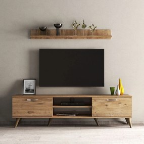 Mobilier living TVU0102, stejar, PAL melaminat, 2 piese