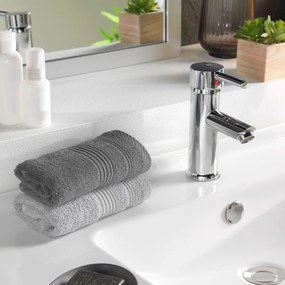 Prosop gri închis din bumbac din frotir 30x50 cm Tendresse – douceur d'intérieur