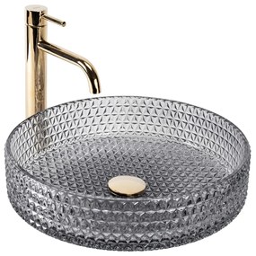 Rea Cristal lavoar 39x39 cm rotund de blat gri piatra REA-U8880