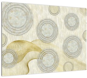 Tablou - Abstract, cercuri de marmură (70x50 cm)