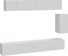 vidaXL Set dulap TV, 6 piese, alb, lemn prelucrat