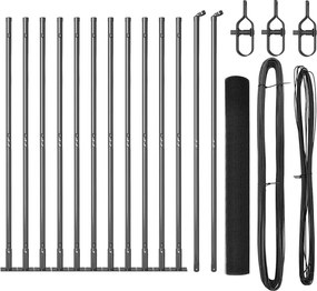 vidaXL Stâlp de gard. Gri 25 x 1,2 m (plasă de 19 x 19 mm) Oțel și PVC