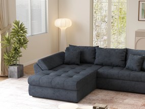 Colțar extensibil dumonde cu ladă de depozitare si sezut confortabil din spuma high-density, Loana Enjoy Antracit 270x185 cm