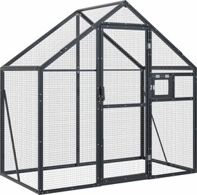 vidaXL Volieră de păsări, antracit, 179x100x185 cm, aluminiu