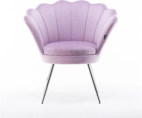 Fotoliu FREY Heather din Catifea cu Picioare Chrom