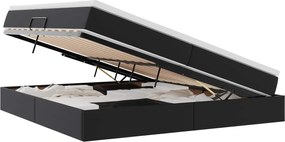 vidaXL Pat cu saltea și spațiu de depozitare Negru 200 x 200 cm