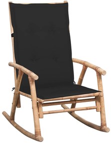 vidaXL Scaun balansoar cu pernă, bambus