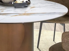 Masa rotunda design LUX Porcelain Marble 140cm