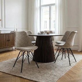 Set 4 scaune moderne Scandinavia imprimeu leopard bej-gri