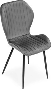 Set de 4 scaune din piele de căprioară gri scaun