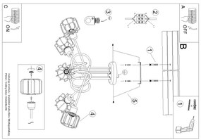 Lustră pe tijă BELUCI 5xE14/40W/230V neagră Sollux SL.1119