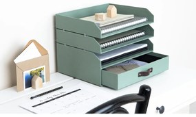 Organizator verde pentru sertar/pentru documente din carton Walter Canvas Paper Laminate – Bigso