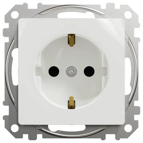 Priza simpla cu impamantare, 16A, IP20, Alb Schneider Sedna Design