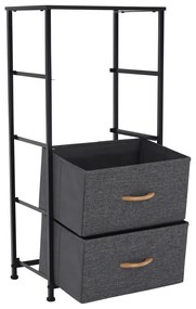 Comodă cu sertare din material textil PALMERA,negru