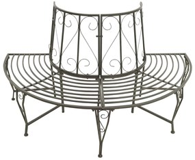313034 vidaXL Bancă de copac semicirculară pentru grădină, 160 cm, oțel