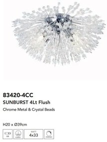 Lustra aplicata design deosebit din margele din sticla Sunburst 4Lt