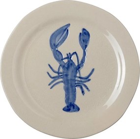 Farfurie din ceramică cu homar albastru, Ø22 cm